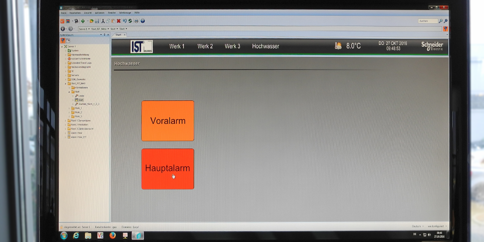 Je nach Pegelstand des Neckars löst die IST Metz einen Hochwasservor- oder einen Hochwasseralarm aus