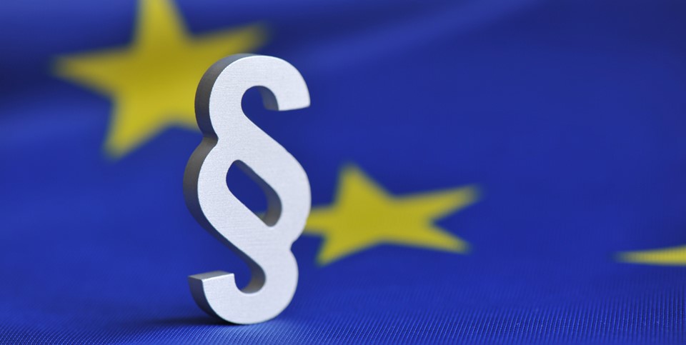 Paragraph auf blauem Hintergrund mit gelben Sternen