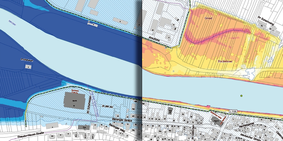 Hochwassergefahrenkarten und Hochwasserrisikokarten