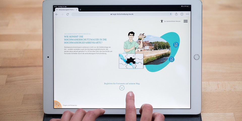 Webpage zur Anlassbezogenen Fortschreibung der Hochwassergefahrenkarten