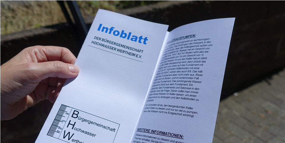 Infoblatt des Vereins Bürgergemeinschaft Hochwasser Wertheim e.V.